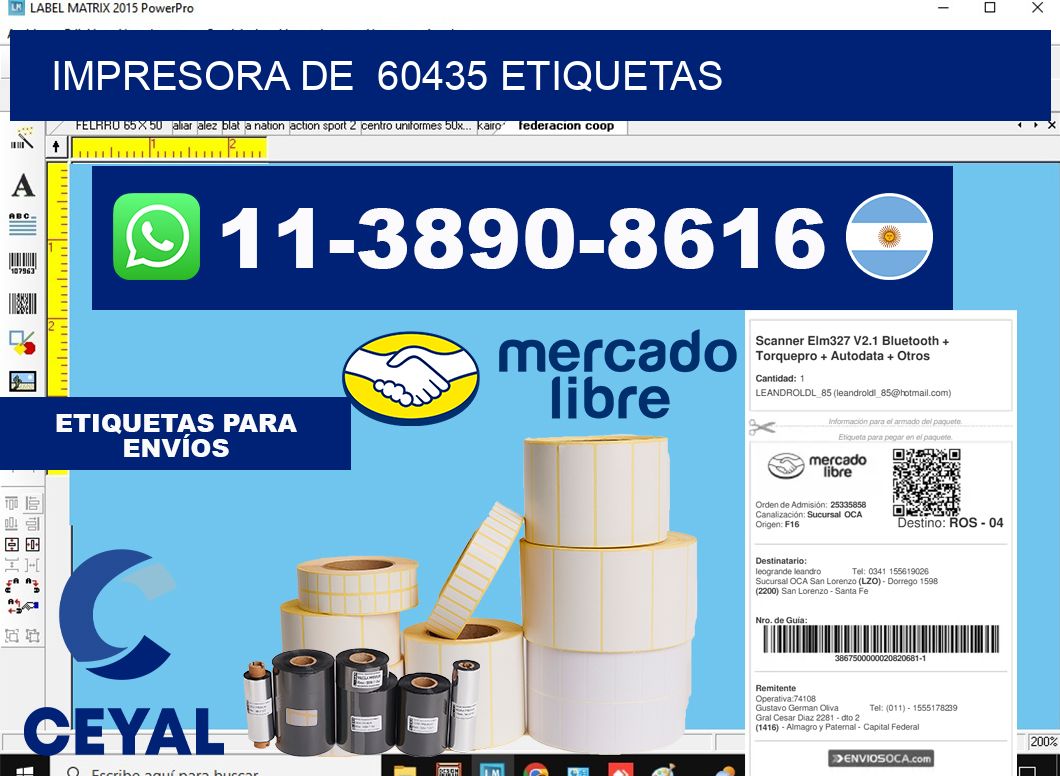 impresora de  60435 etiquetas