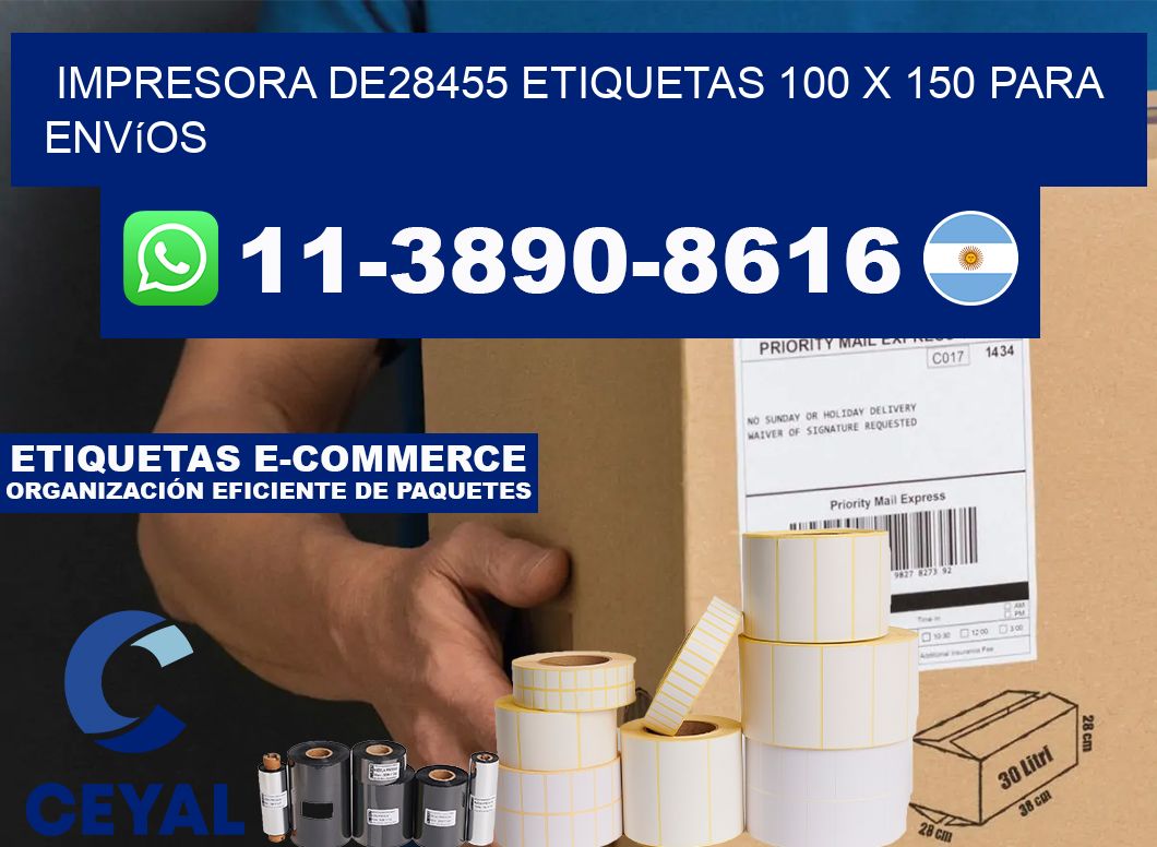 impresora de28455 etiquetas 100 x 150 para envíos