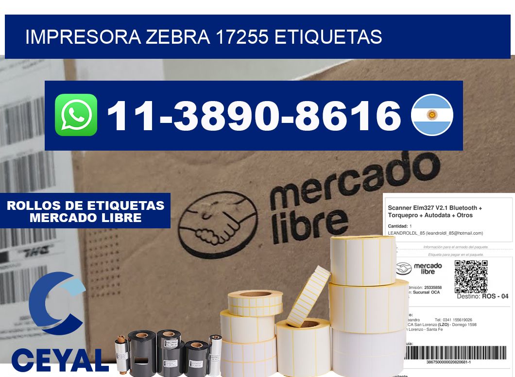 impresora zebra 17255 etiquetas
