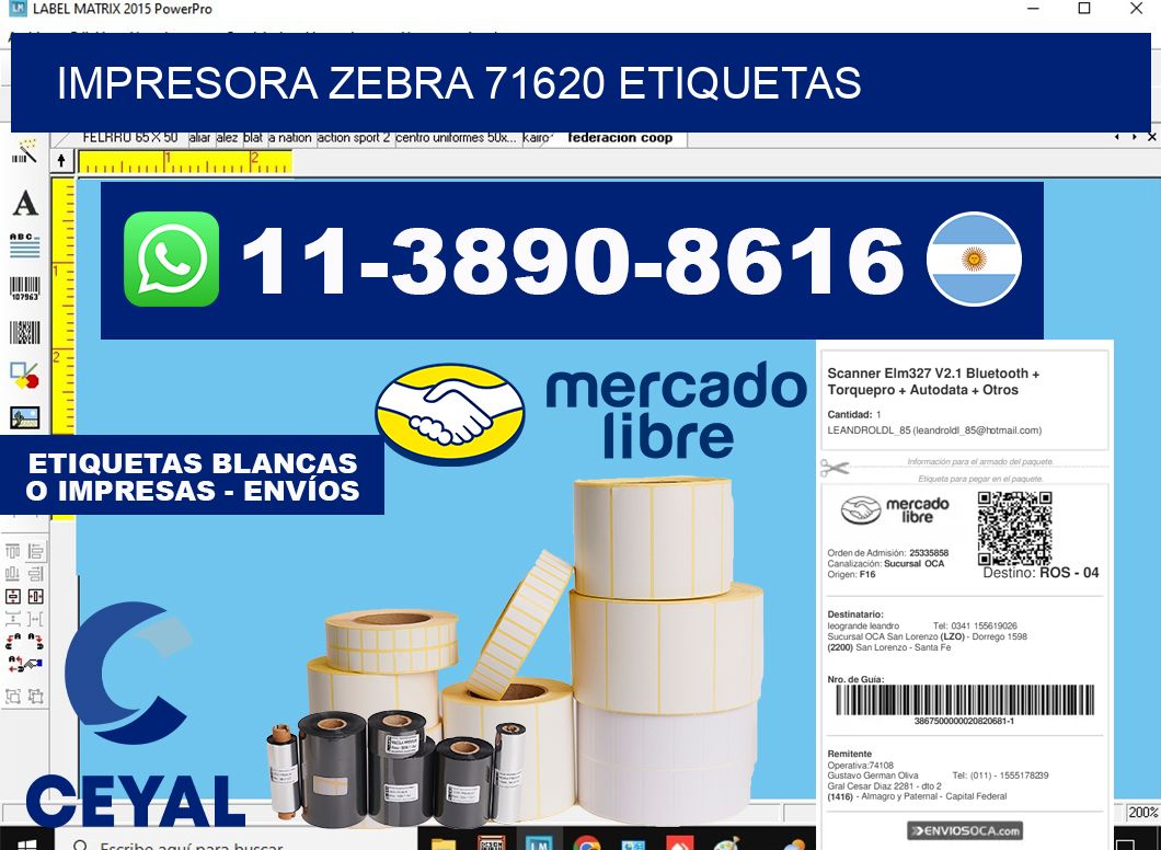 impresora zebra 71620 etiquetas