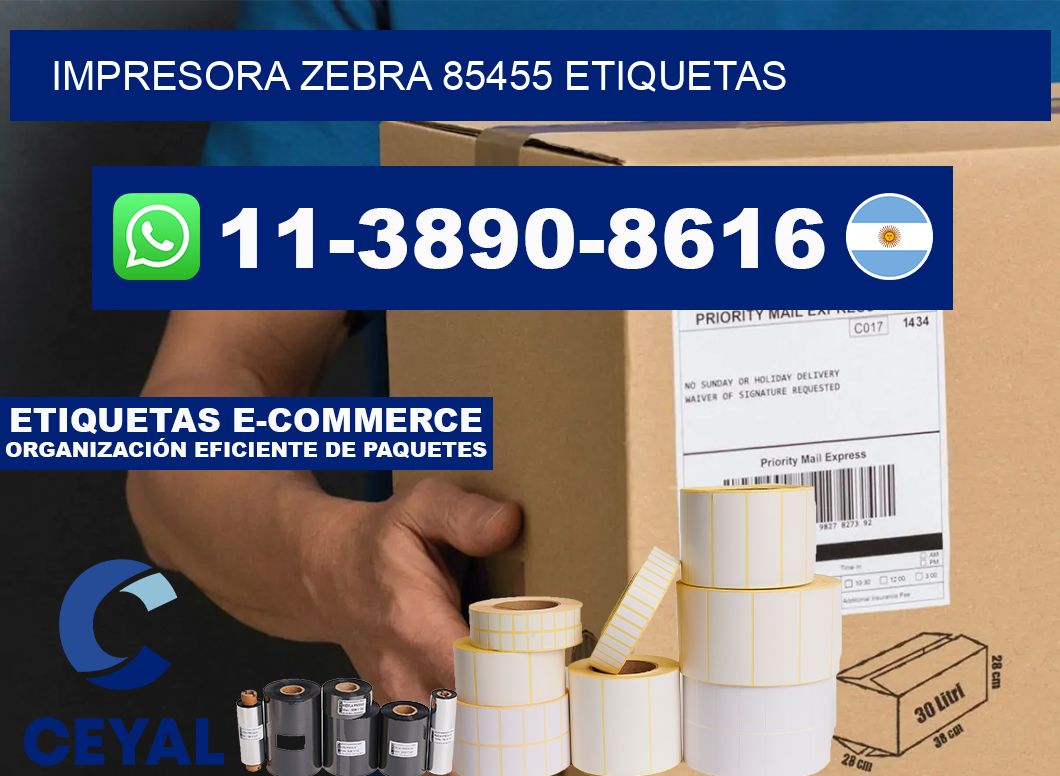 impresora zebra 85455 etiquetas