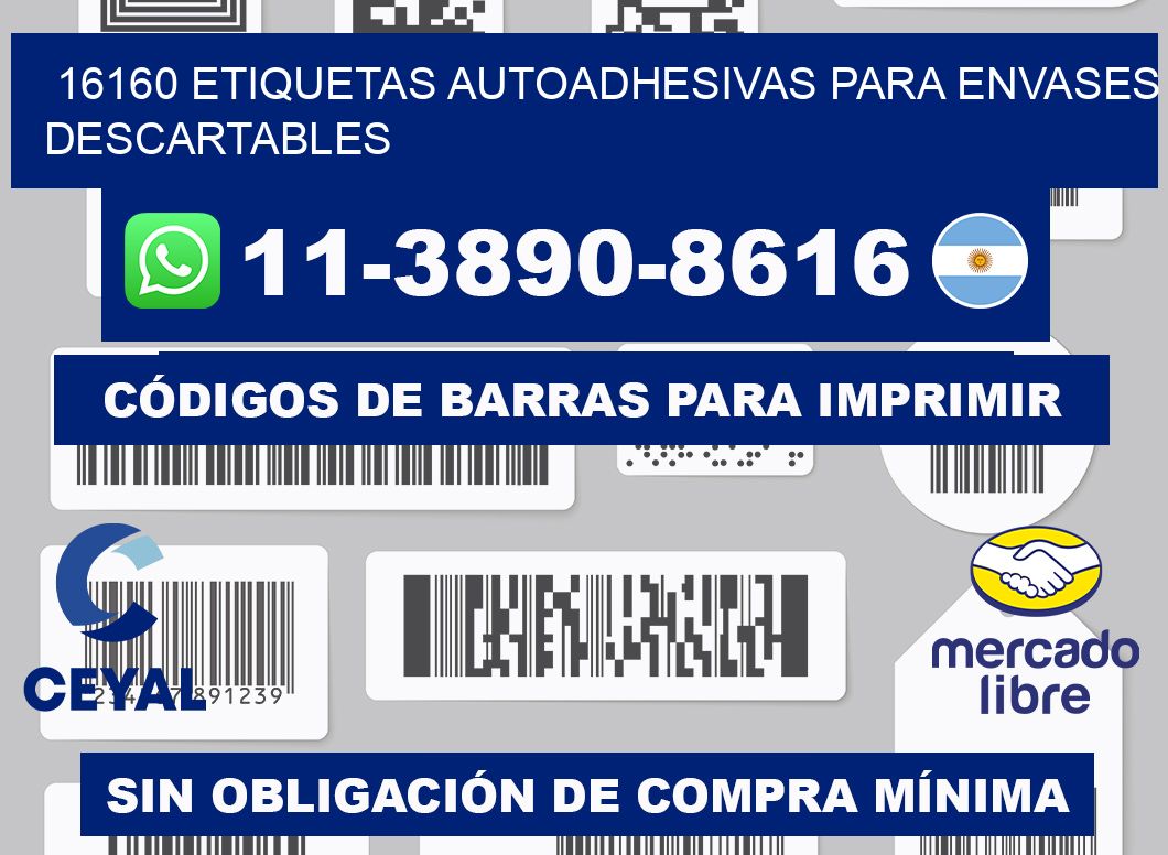 16160 etiquetas autoadhesivas para envases descartables