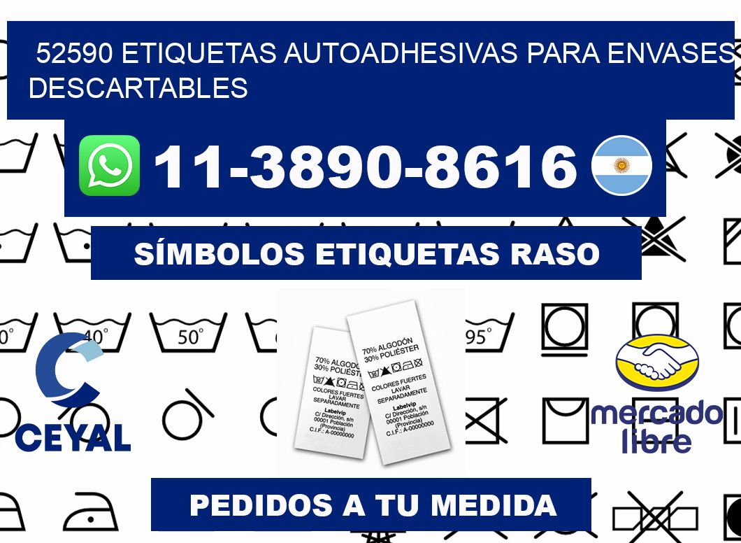 52590 etiquetas autoadhesivas para envases descartables