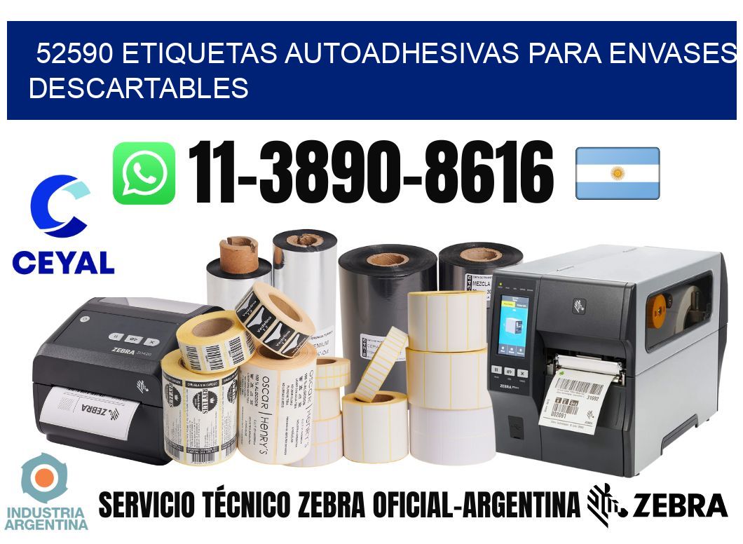 52590 etiquetas autoadhesivas para envases descartables
