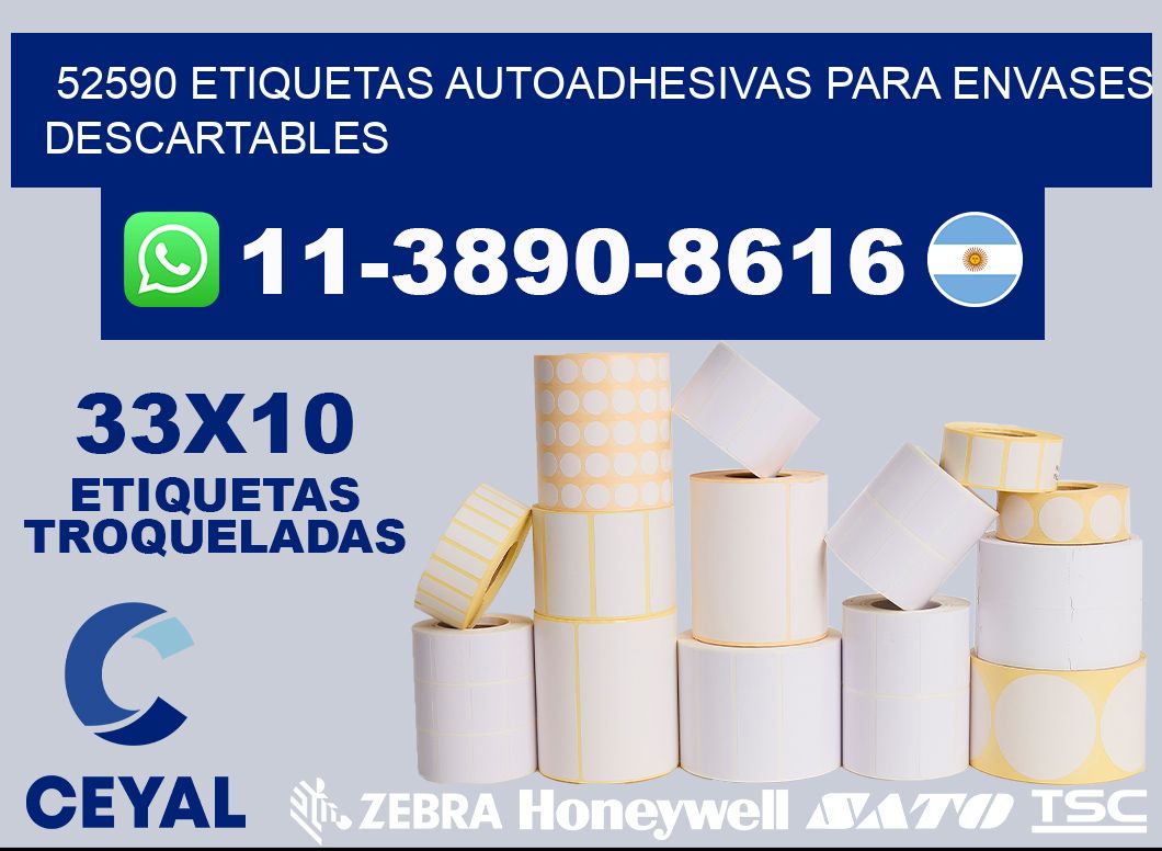 52590 etiquetas autoadhesivas para envases descartables