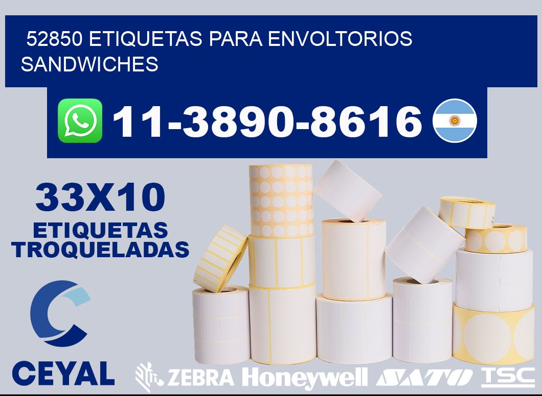 52850 etiquetas para envoltorios sandwiches