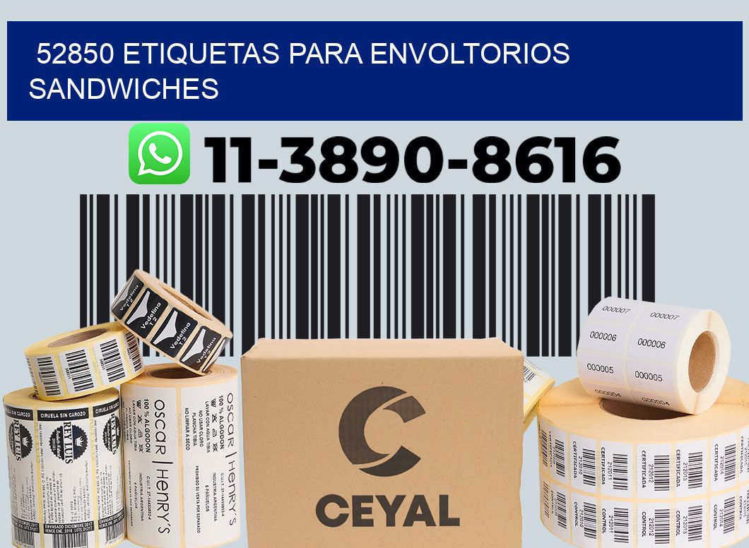 52850 etiquetas para envoltorios sandwiches