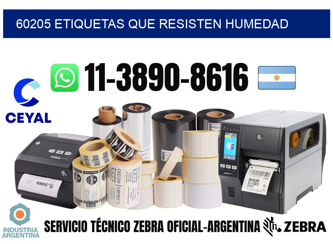 60205 etiquetas que resisten humedad