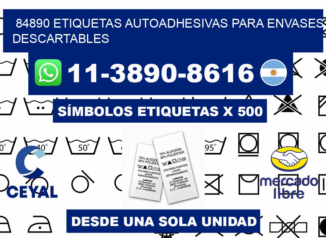 84890 etiquetas autoadhesivas para envases descartables