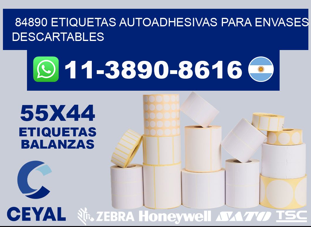 84890 etiquetas autoadhesivas para envases descartables