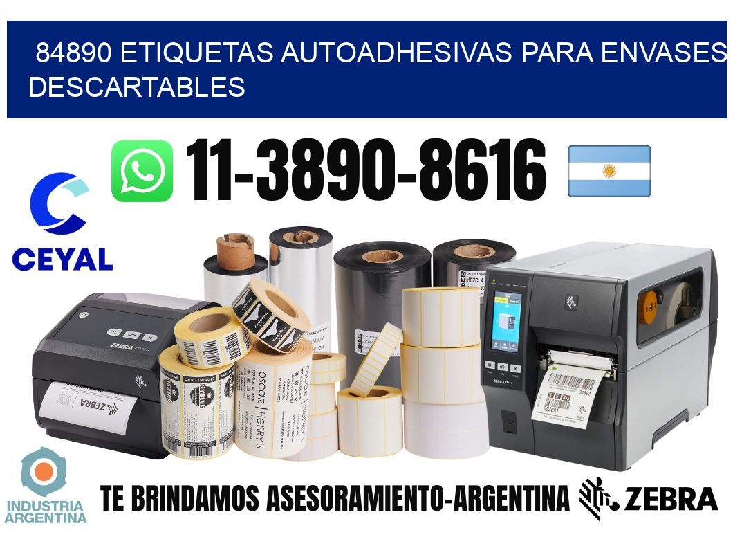 84890 etiquetas autoadhesivas para envases descartables