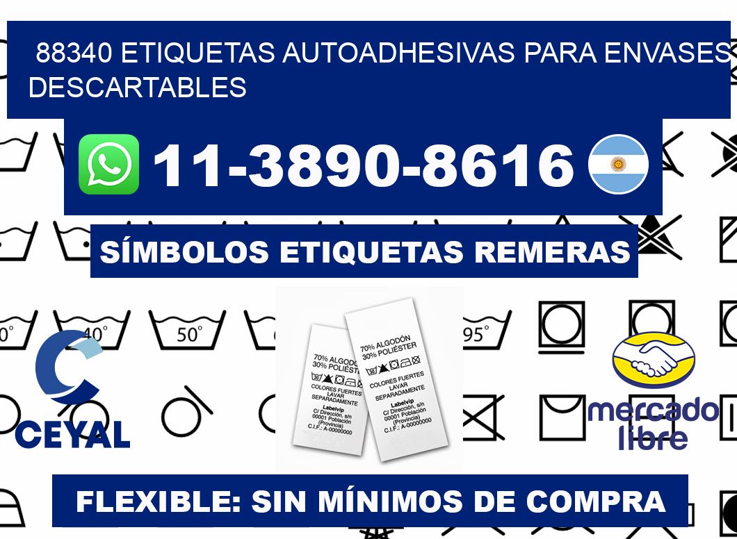 88340 etiquetas autoadhesivas para envases descartables