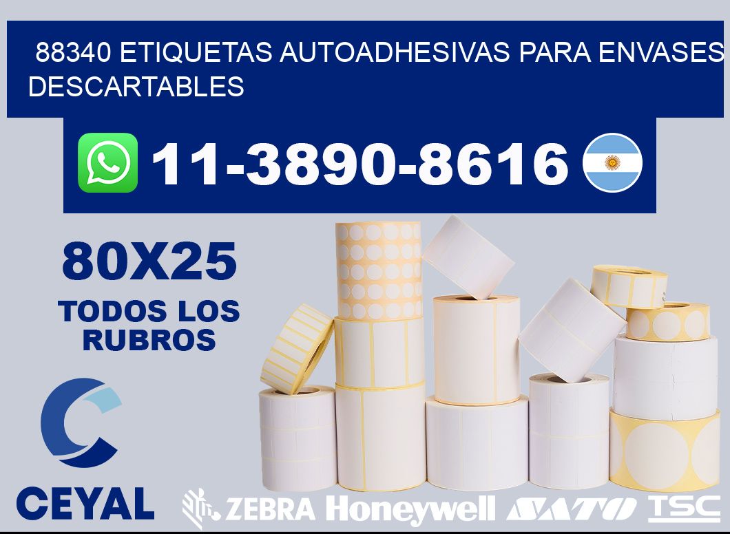 88340 etiquetas autoadhesivas para envases descartables
