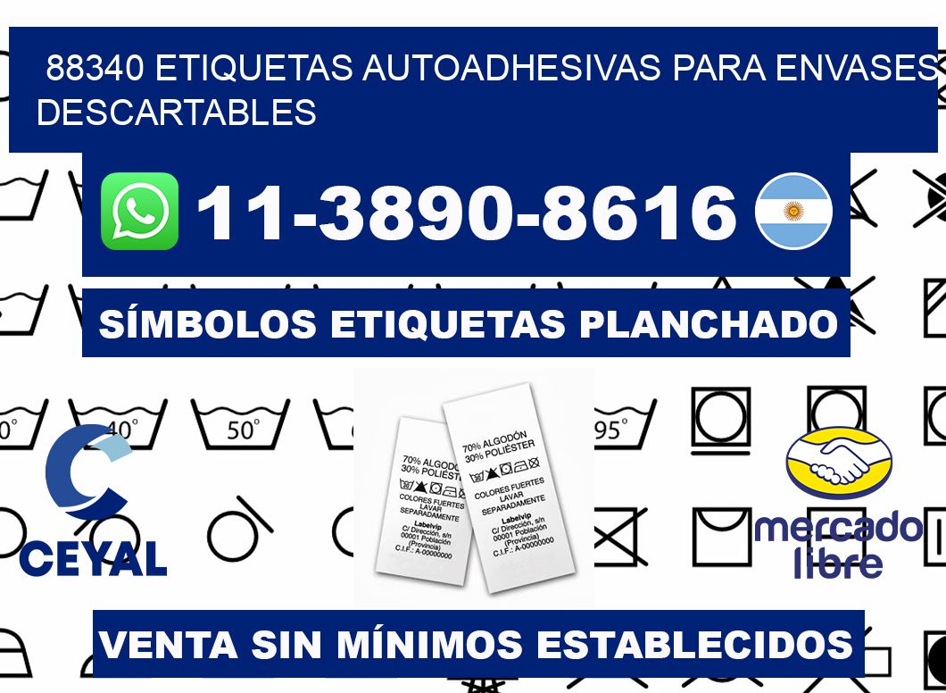 88340 etiquetas autoadhesivas para envases descartables