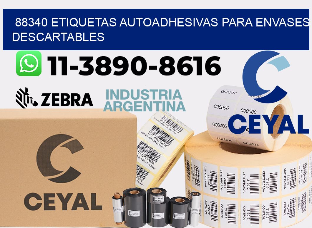 88340 etiquetas autoadhesivas para envases descartables