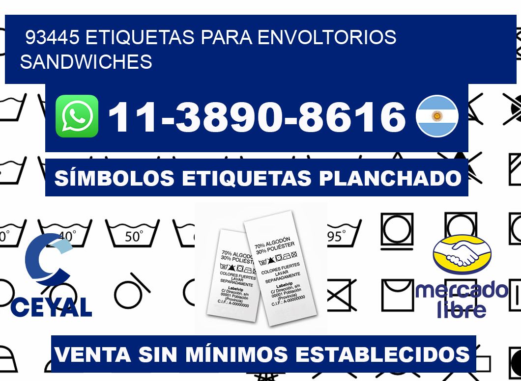 93445 etiquetas para envoltorios sandwiches
