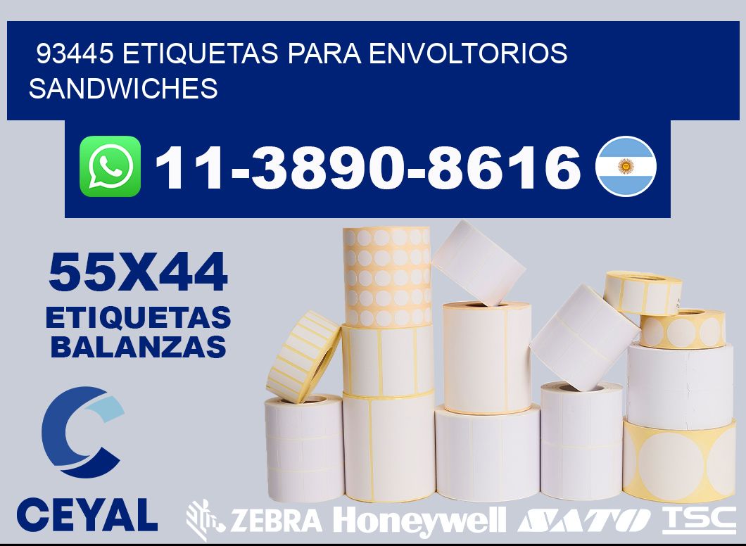 93445 etiquetas para envoltorios sandwiches