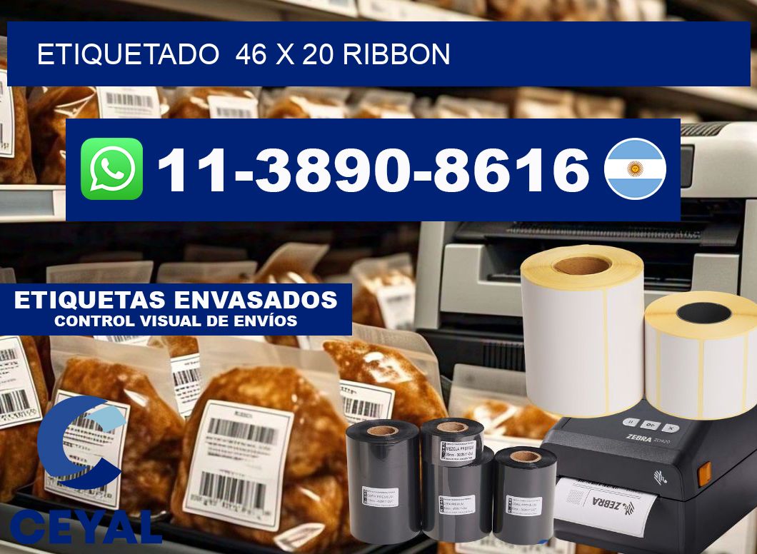 Etiquetado 46 x 20 ribbon