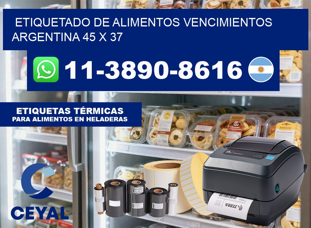 Etiquetado de alimentos vencimientos Argentina 45 x 37