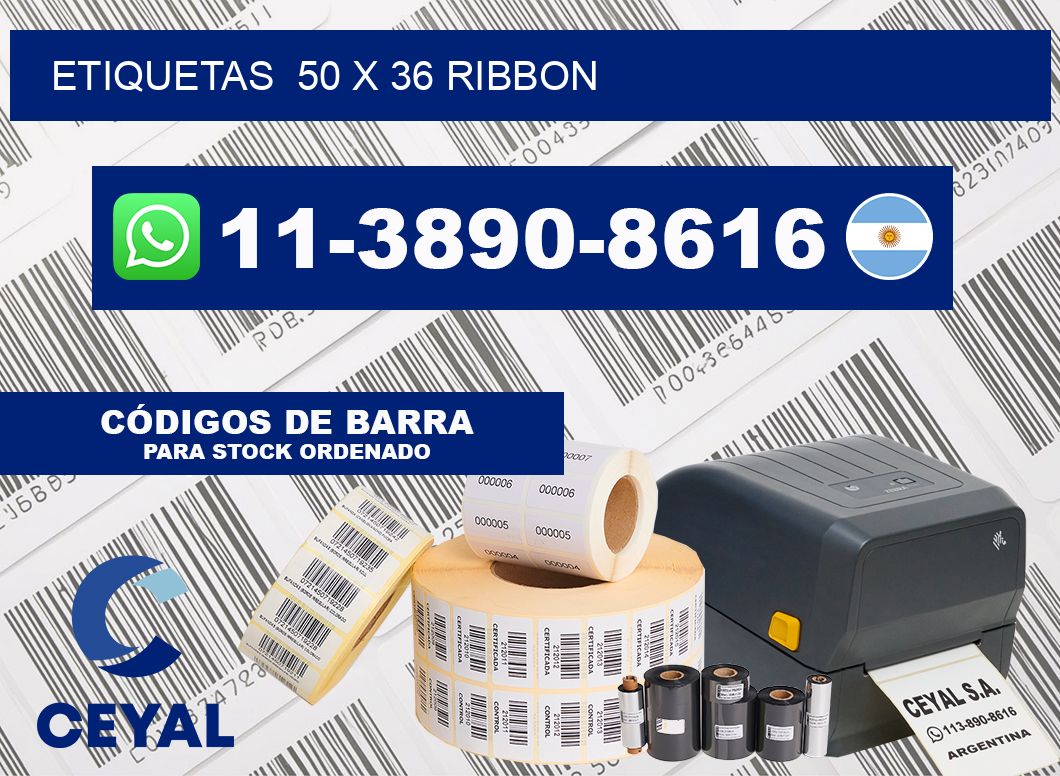 Etiquetas  50 x 36 ribbon