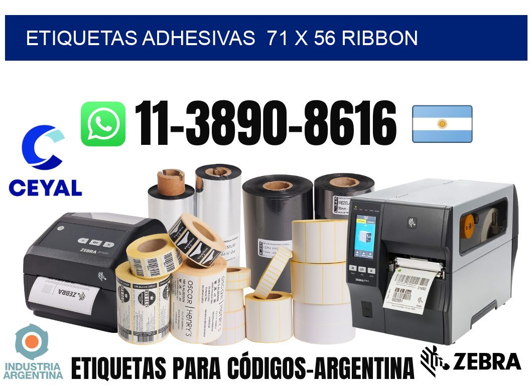 Etiquetas adhesivas  71 x 56 ribbon