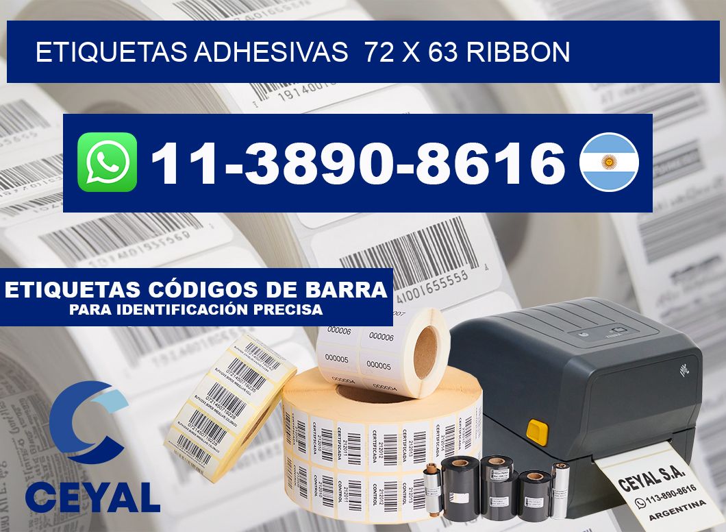 Etiquetas adhesivas  72 x 63 ribbon