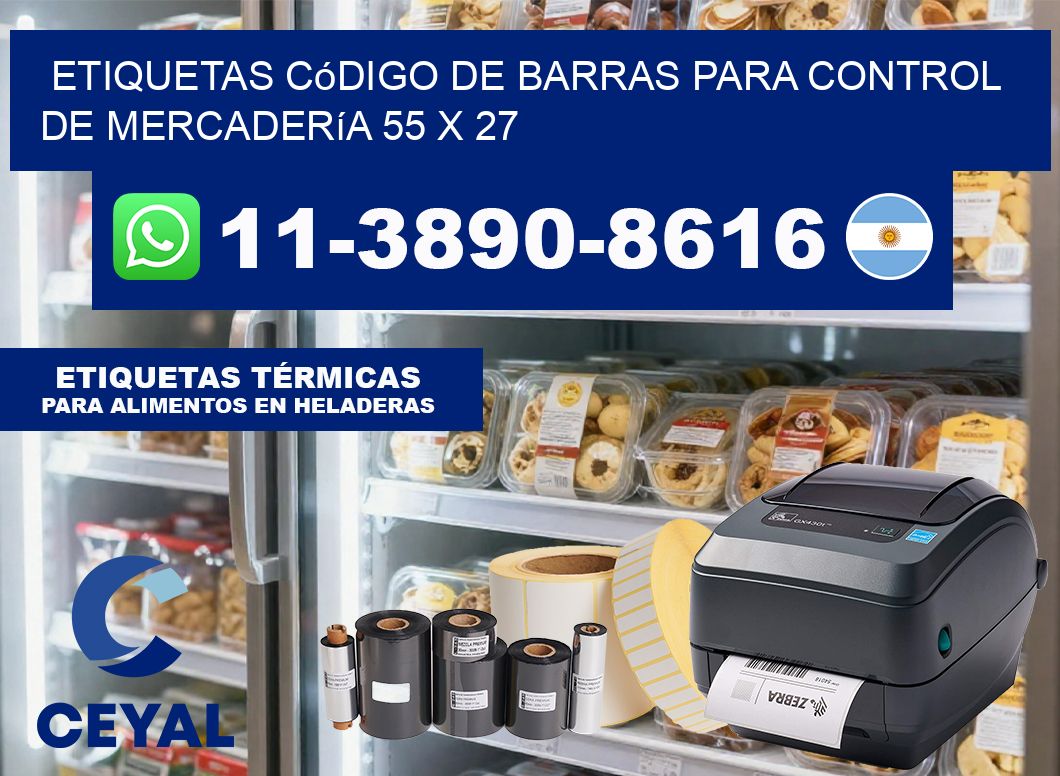 Etiquetas código de barras para control de mercadería 55 x 27