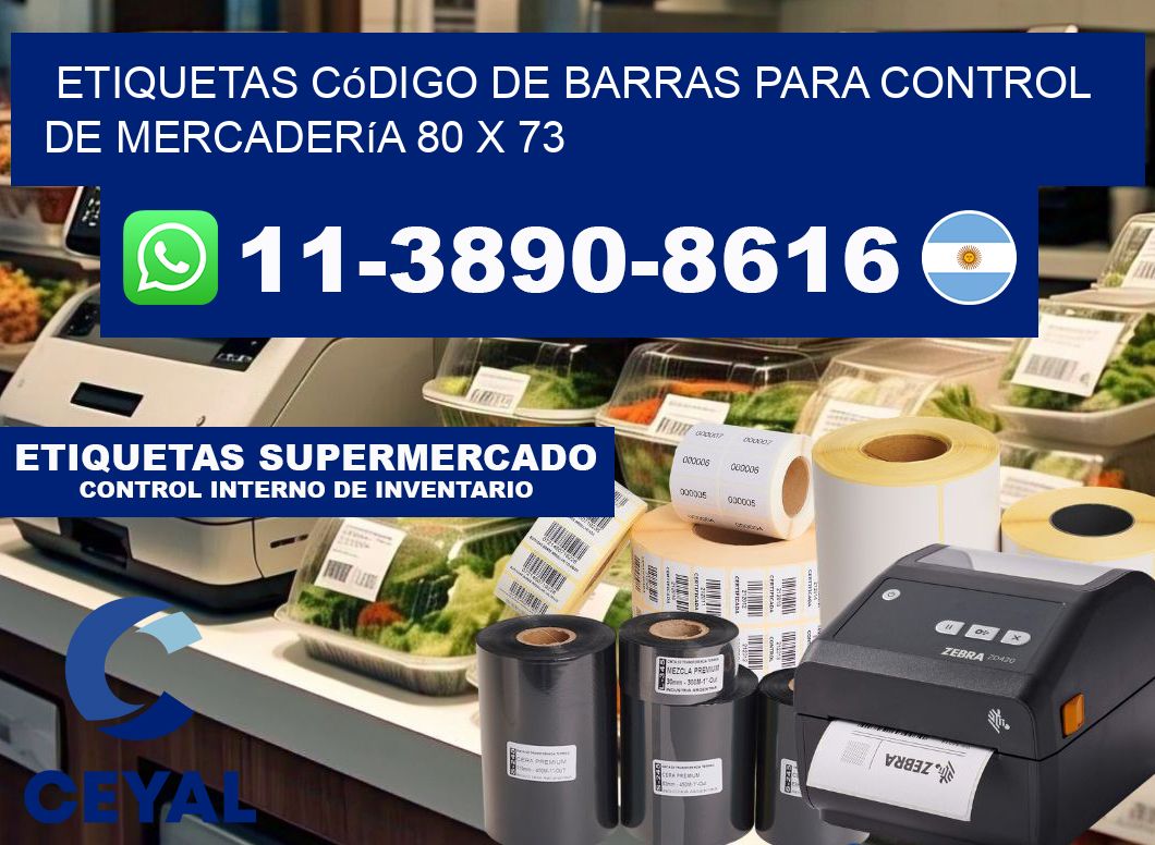 Etiquetas código de barras para control de mercadería 80 x 73