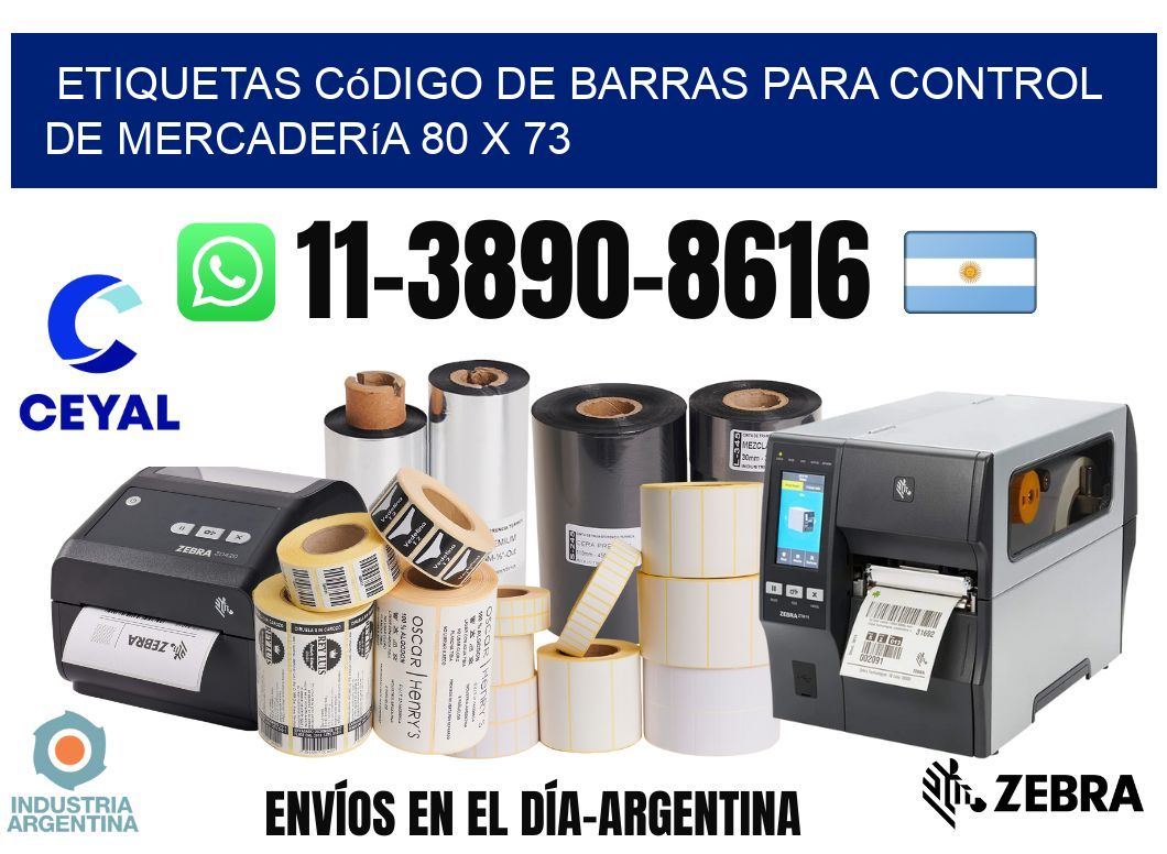 Etiquetas código de barras para control de mercadería 80 x 73