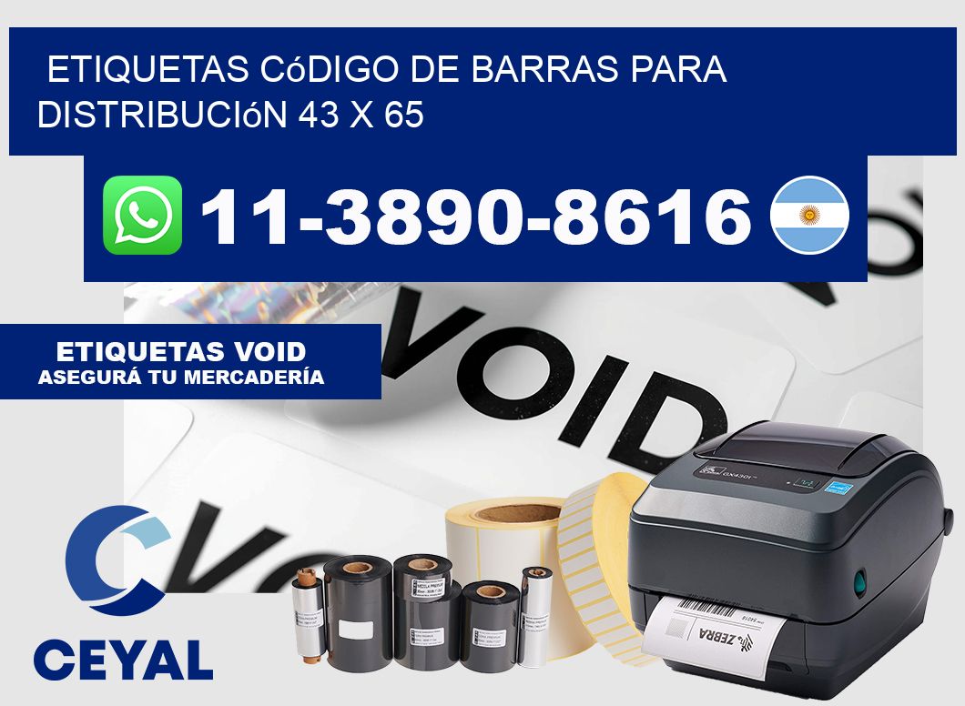 Etiquetas código de barras para distribución 43 x 65