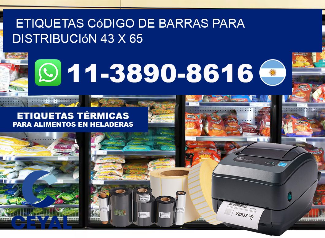 Etiquetas código de barras para distribución 43 x 65
