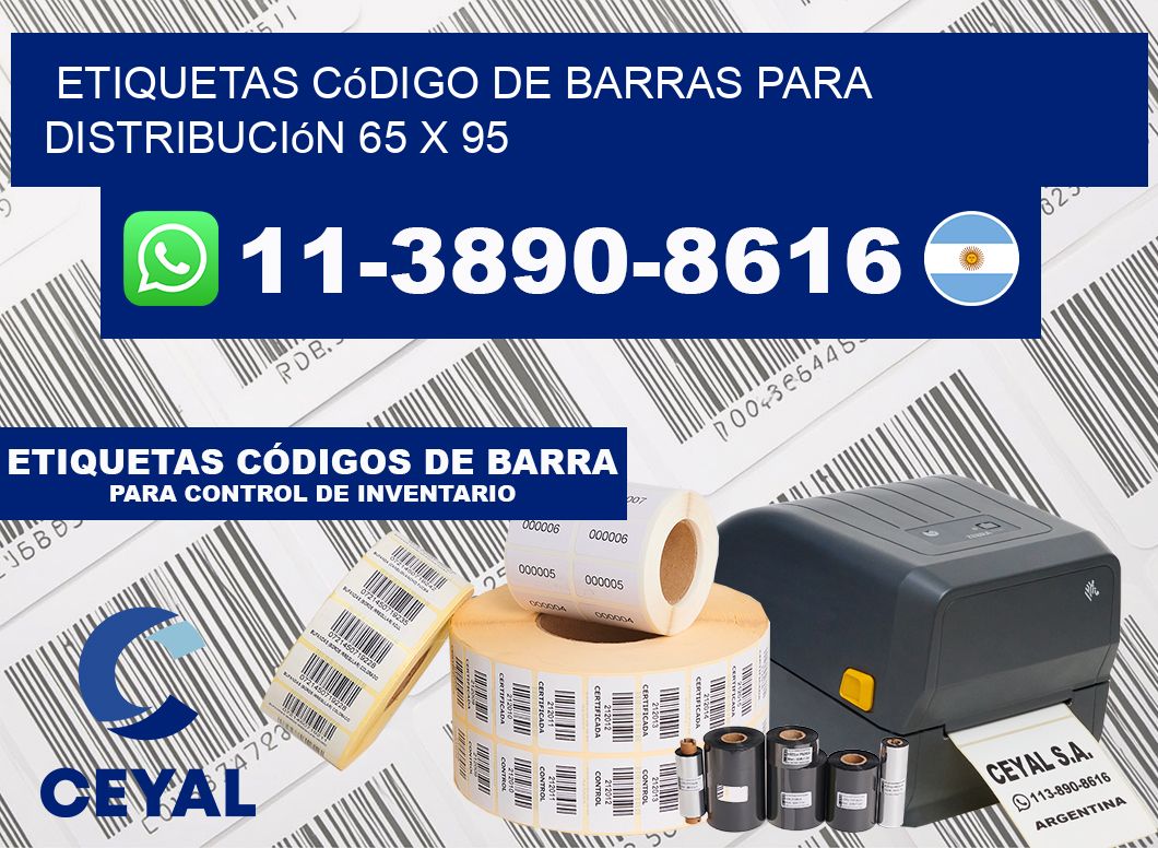 Etiquetas código de barras para distribución 65 x 95