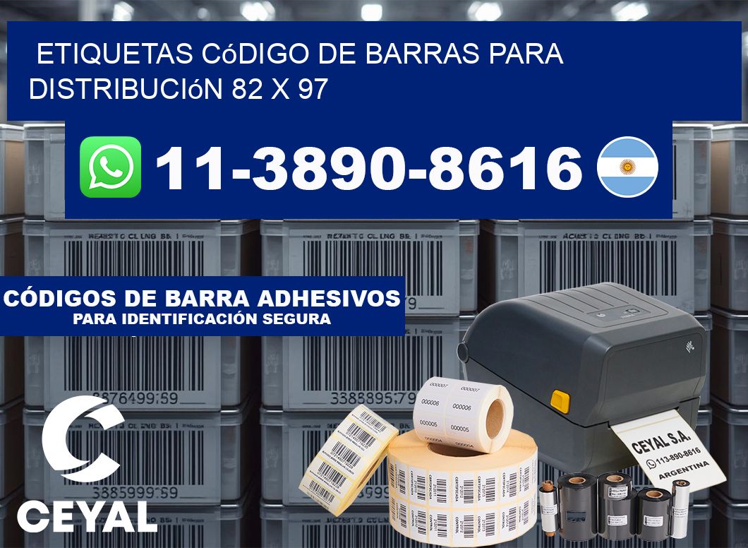 Etiquetas código de barras para distribución 82 x 97