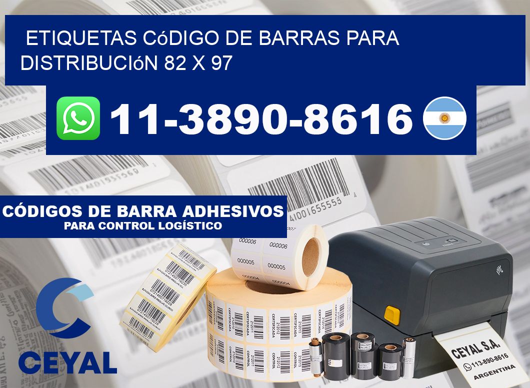 Etiquetas código de barras para distribución 82 x 97