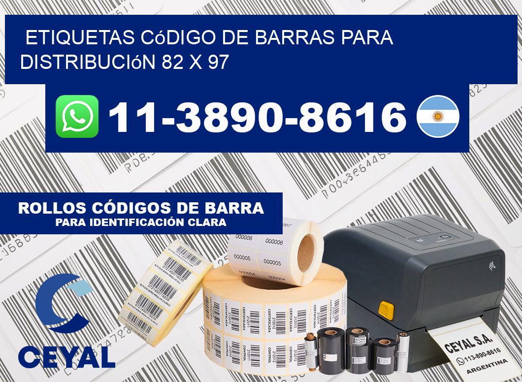 Etiquetas código de barras para distribución 82 x 97