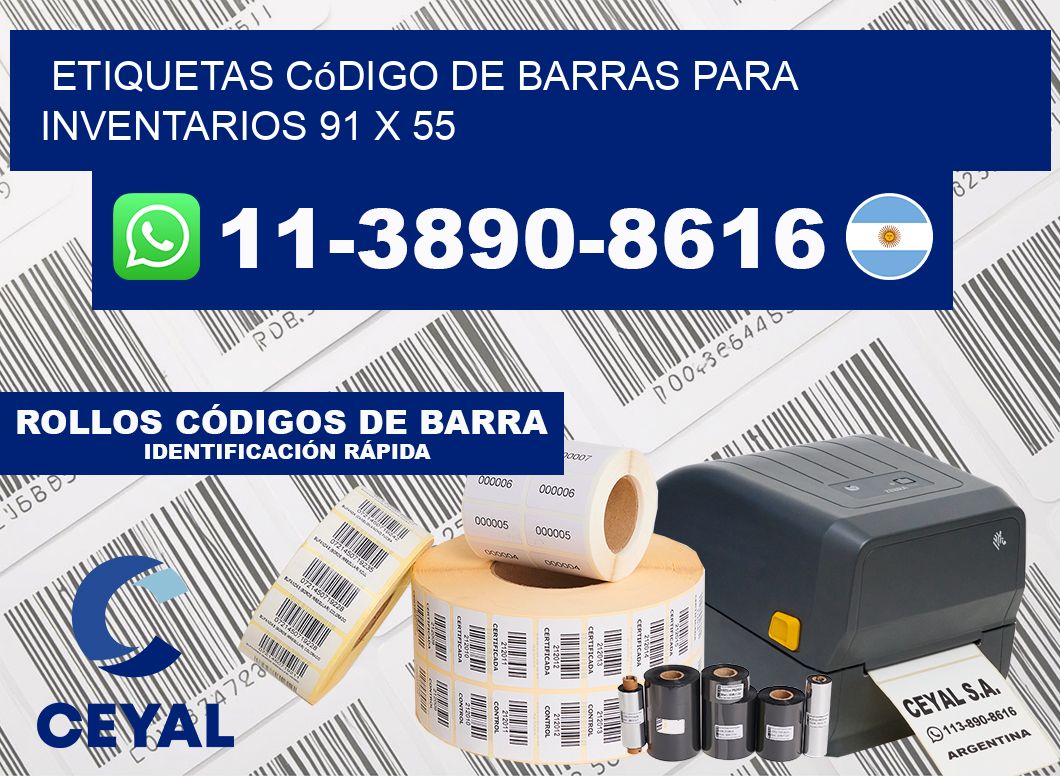 Etiquetas código de barras para inventarios 91 x 55