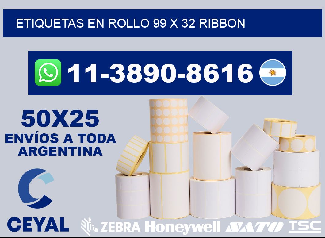 Etiquetas en rollo 99 x 32 ribbon