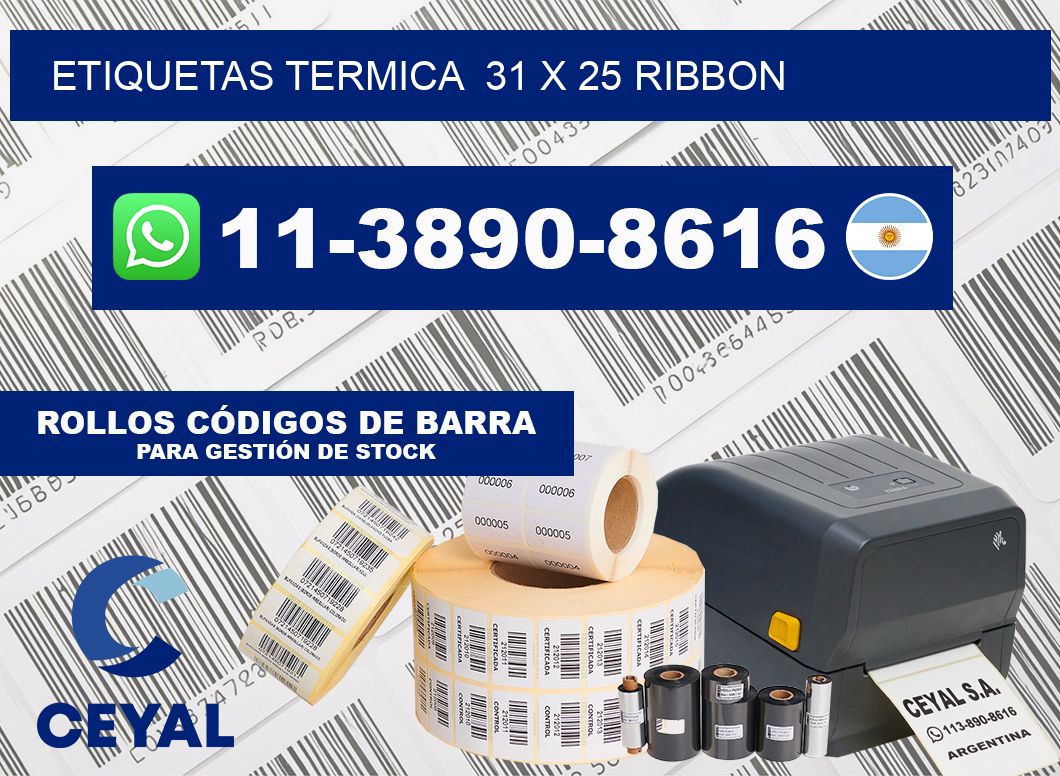 Etiquetas termica  31 x 25 ribbon