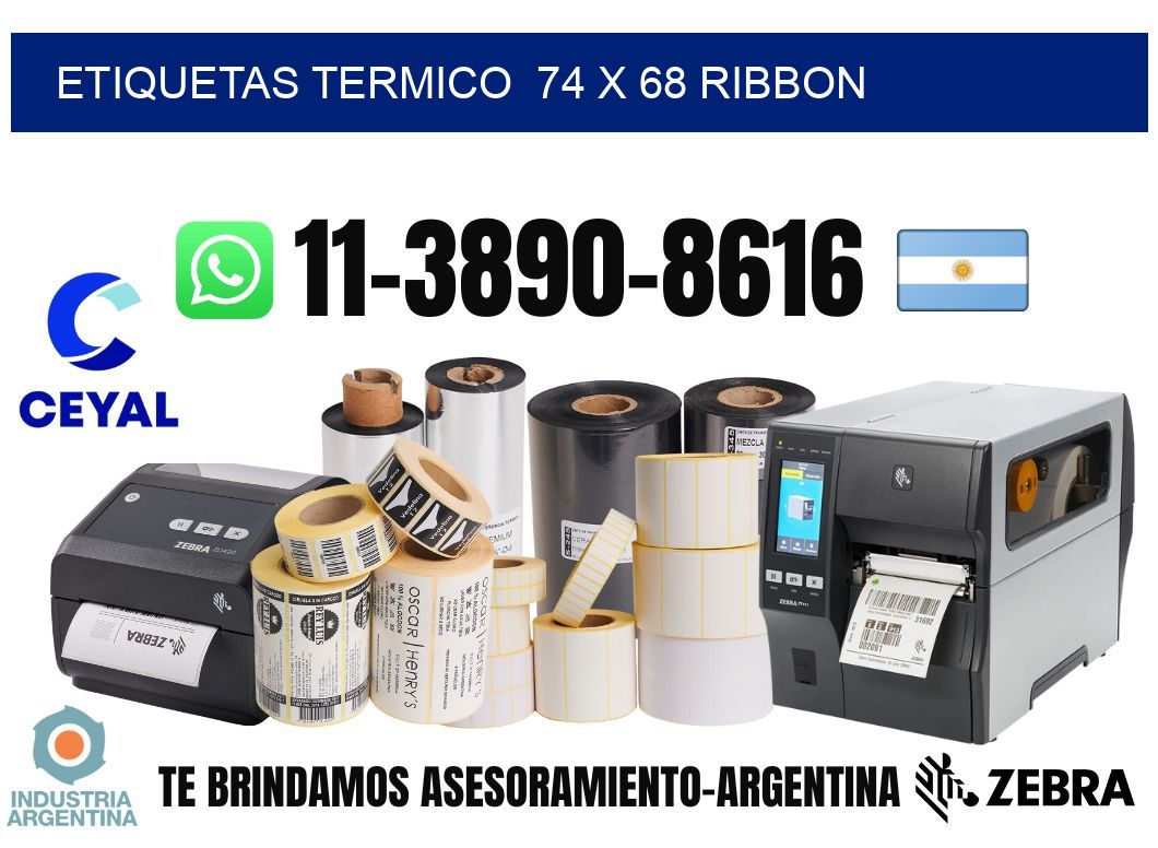 Etiquetas termico 74 x 68 ribbon