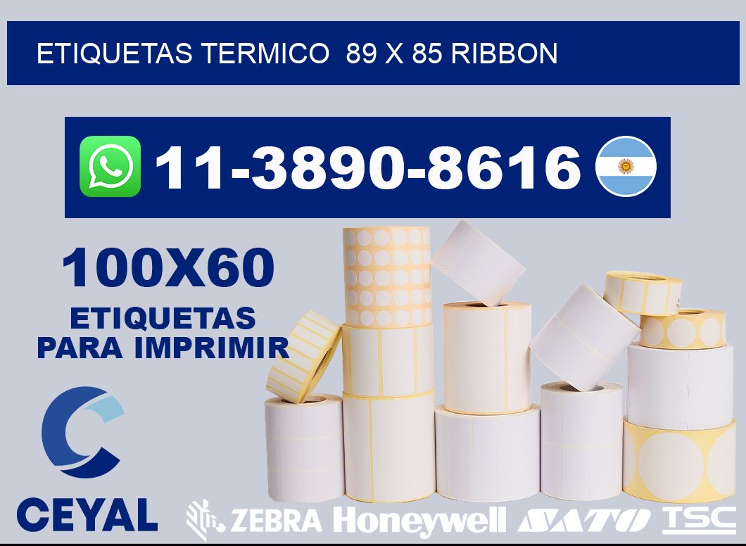 Etiquetas termico 89 x 85 ribbon