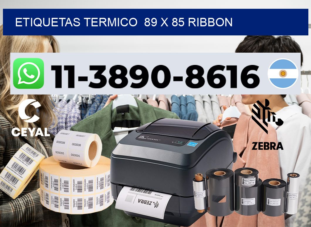 Etiquetas termico  89 x 85 ribbon