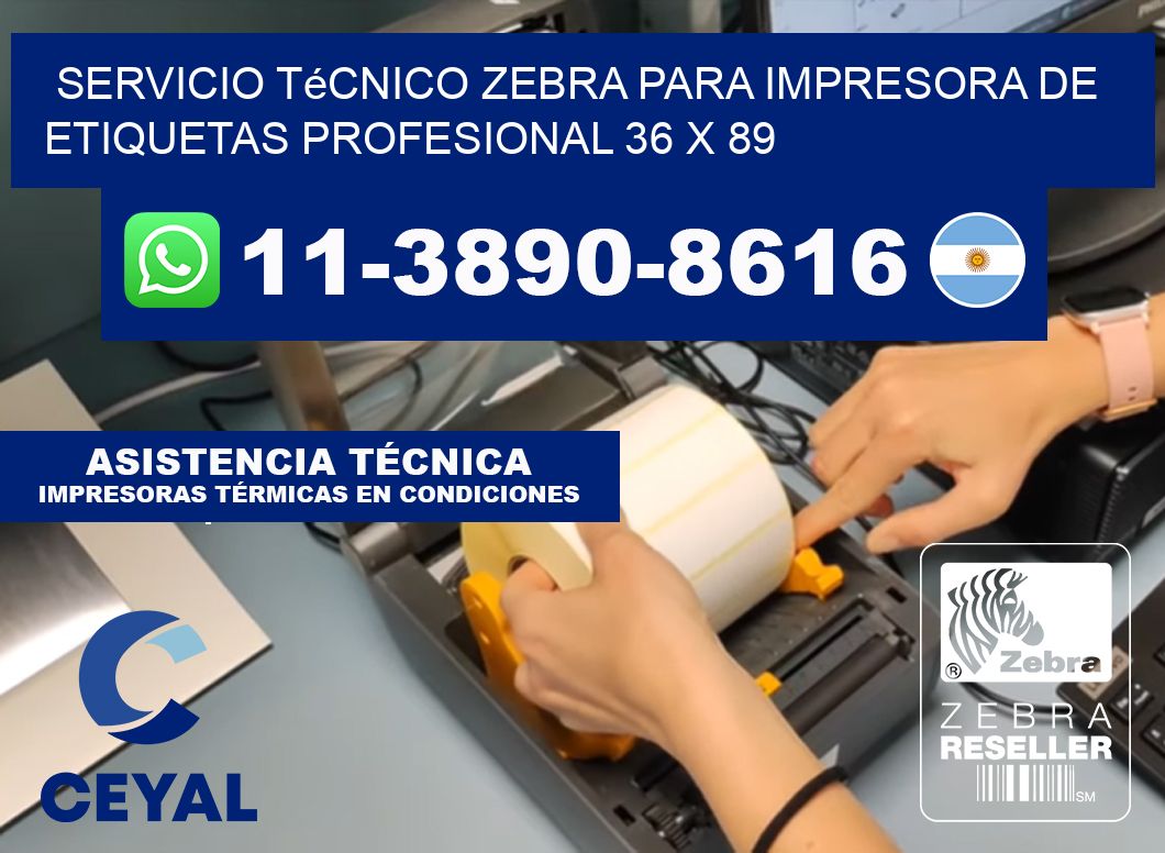 Servicio Técnico Zebra para Impresora de Etiquetas Profesional 36 x 89