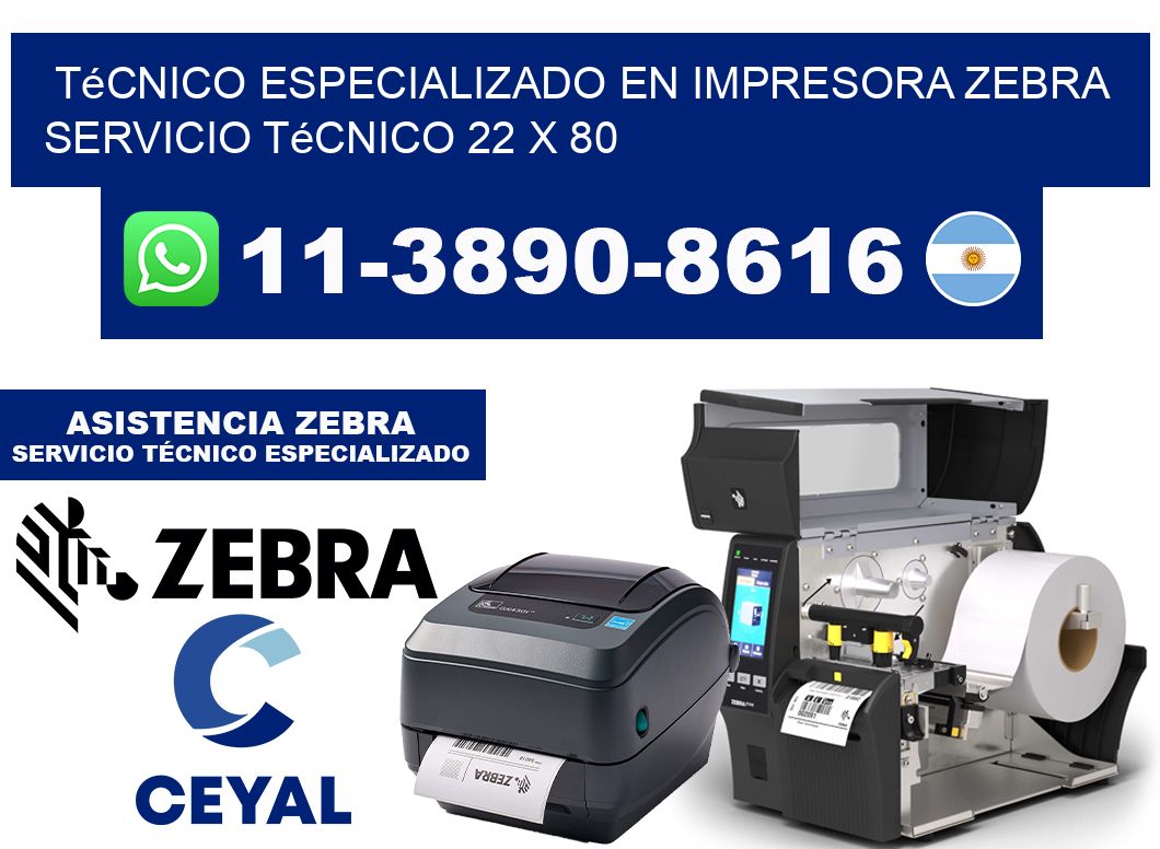 Técnico Especializado en Impresora Zebra Servicio Técnico 22 x 80