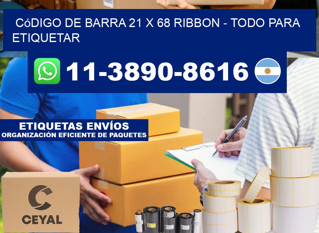 código de barra 21 x 68 ribbon - Todo para Etiquetar