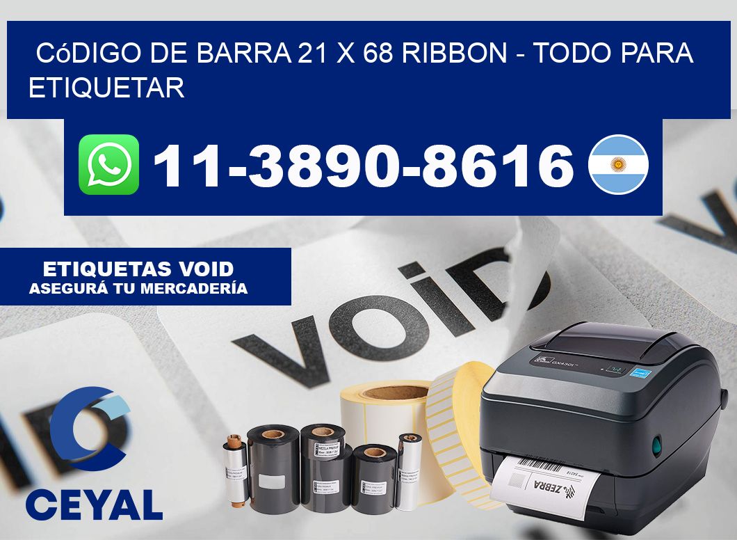 código de barra 21 x 68 ribbon - Todo para Etiquetar