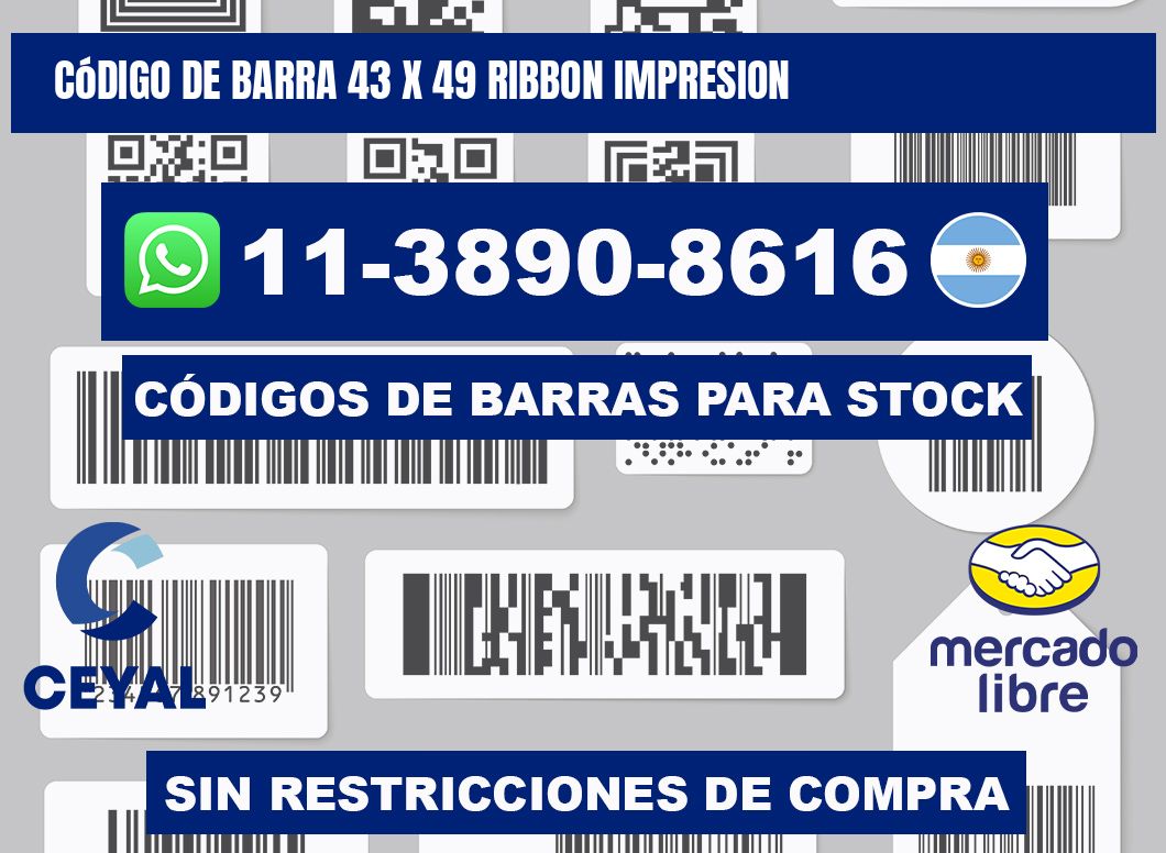 código de barra 43 x 49 ribbon impresion