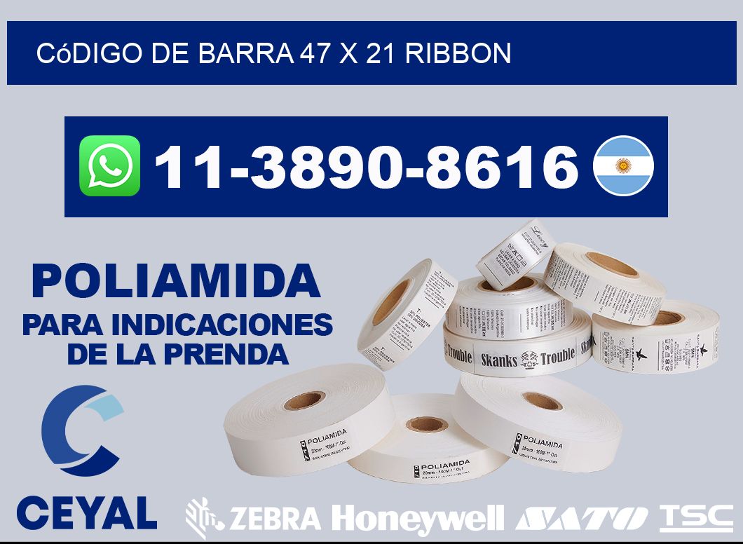 código de barra 47 x 21 ribbon