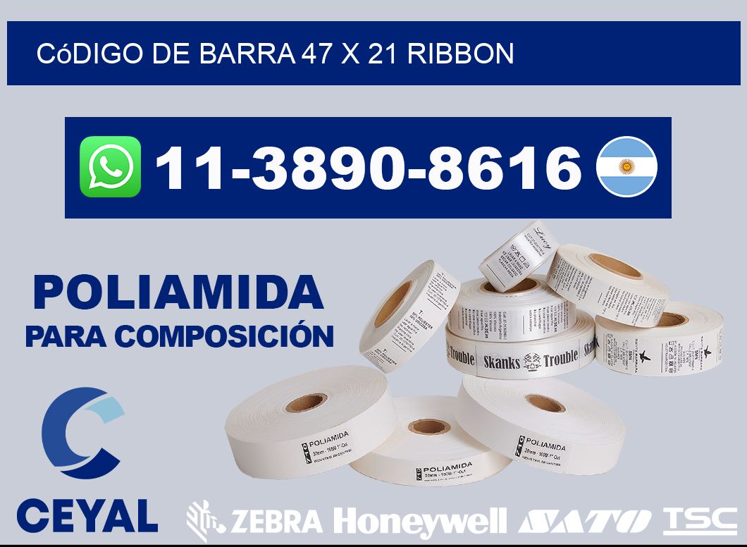 código de barra 47 x 21 ribbon