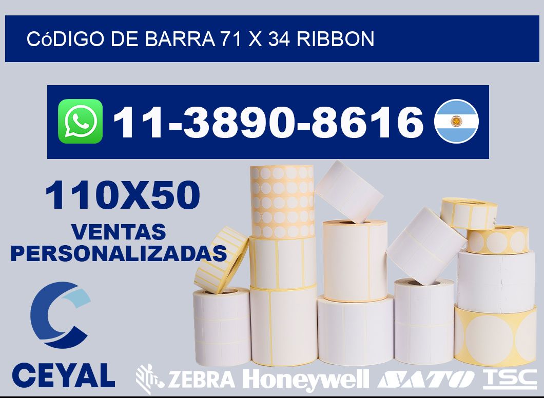 código de barra 71 x 34 ribbon