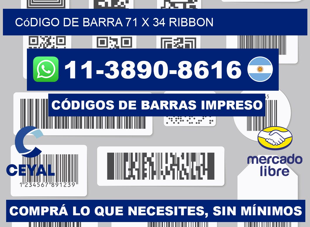 código de barra 71 x 34 ribbon